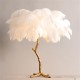 Decorative Natural Feather Table Lamp Beside Light