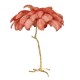 Copper Real Ostrich Feather Floor Lamp Oblique Style